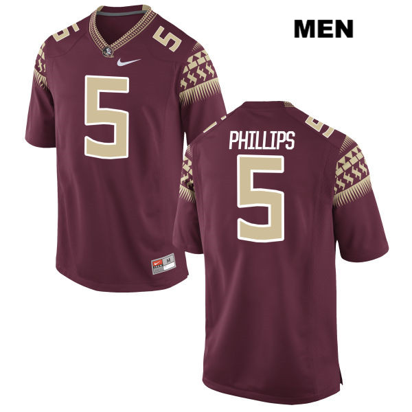 Men's NCAA Nike Florida State Seminoles #5 Da'Vante Phillips College Red Stitched Authentic Football Jersey YNA0869FD